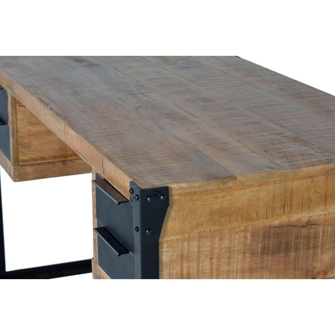 Schreibtisch 4 Schubladen Holz und EisenBraun 135x70x76cm