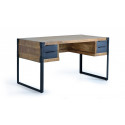 Schreibtisch 4 Schubladen Holz und Eisen Braun 135x70x76cm