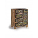 Brown Wood 4 Drawer Bedside Table 45x30x60cm