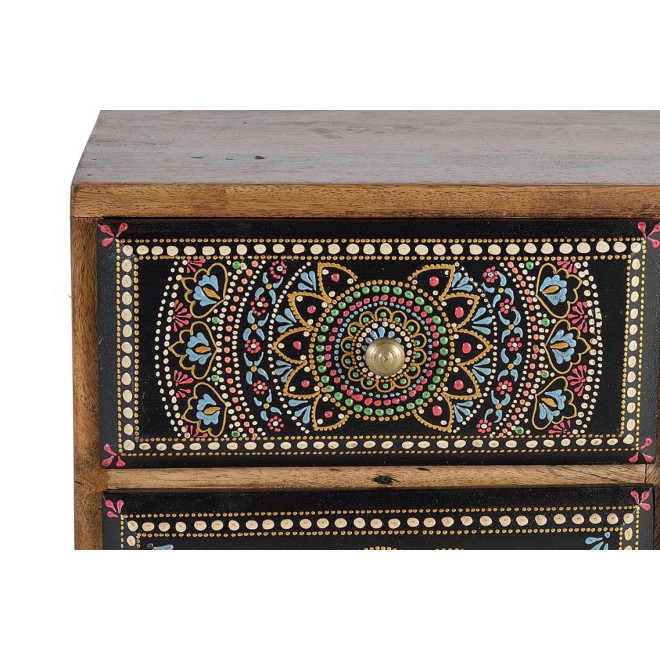 Table de Chevet 4 Tiroirs Bois Marron 45x30x60cm