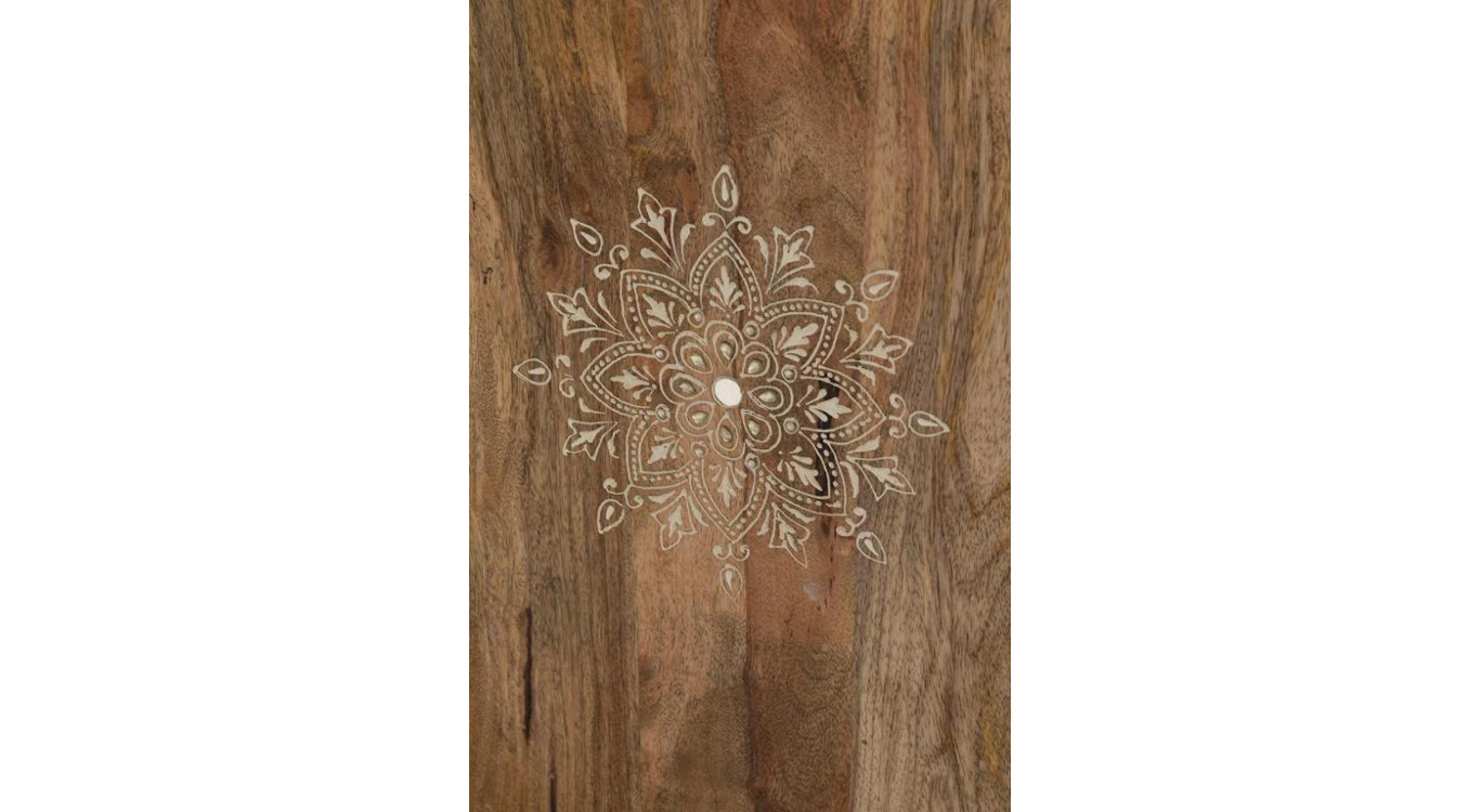 Table de Chevet 4 Tiroirs Bois Marron 45x30x60cm