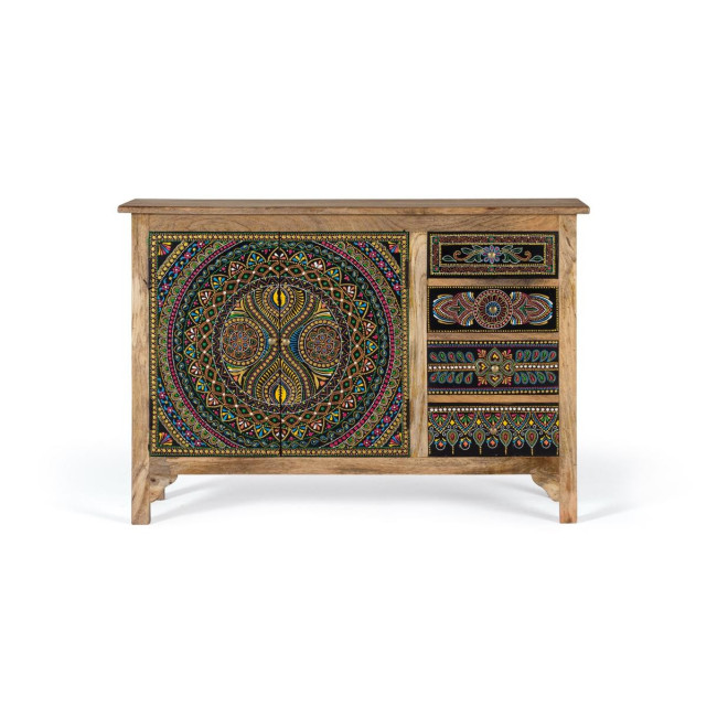 Anrichte mit 4 Schubladen Holz Braun 107x35x73cm