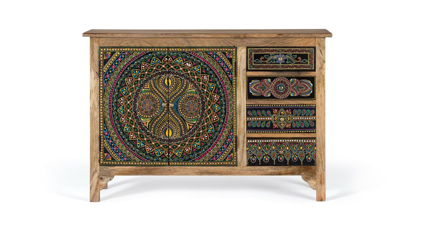 Anrichte mit 4 Schubladen Holz Braun 107x35x73cm