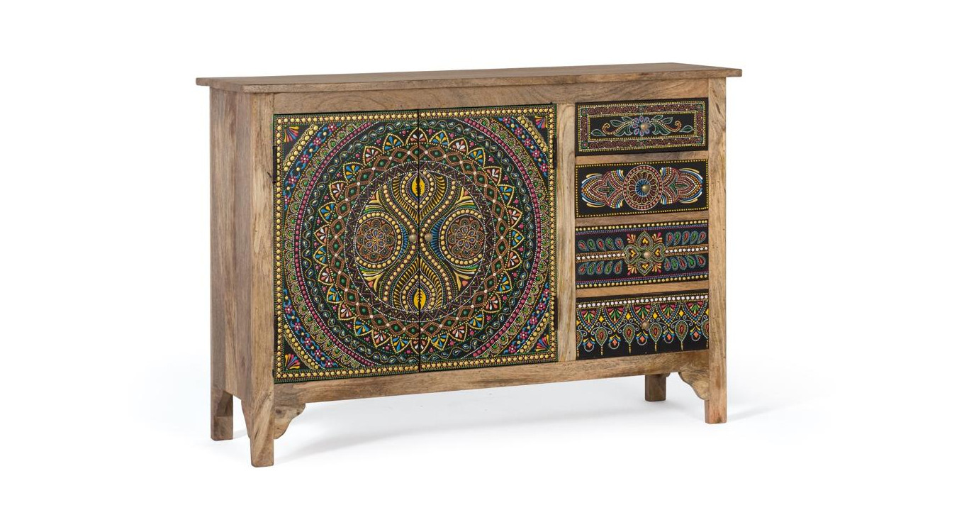 Anrichte mit 4 Schubladen Holz Braun 107x35x73cm