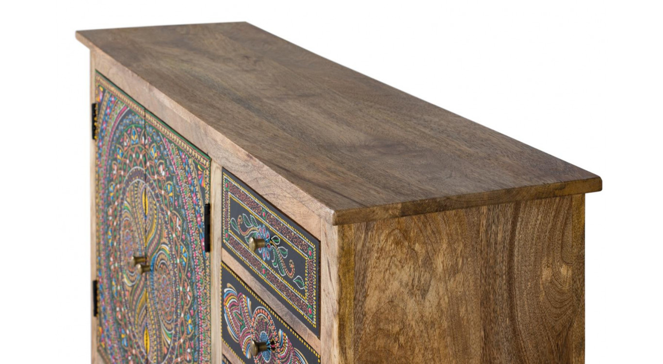 Anrichte mit 4 Schubladen Holz Braun 107x35x73cm