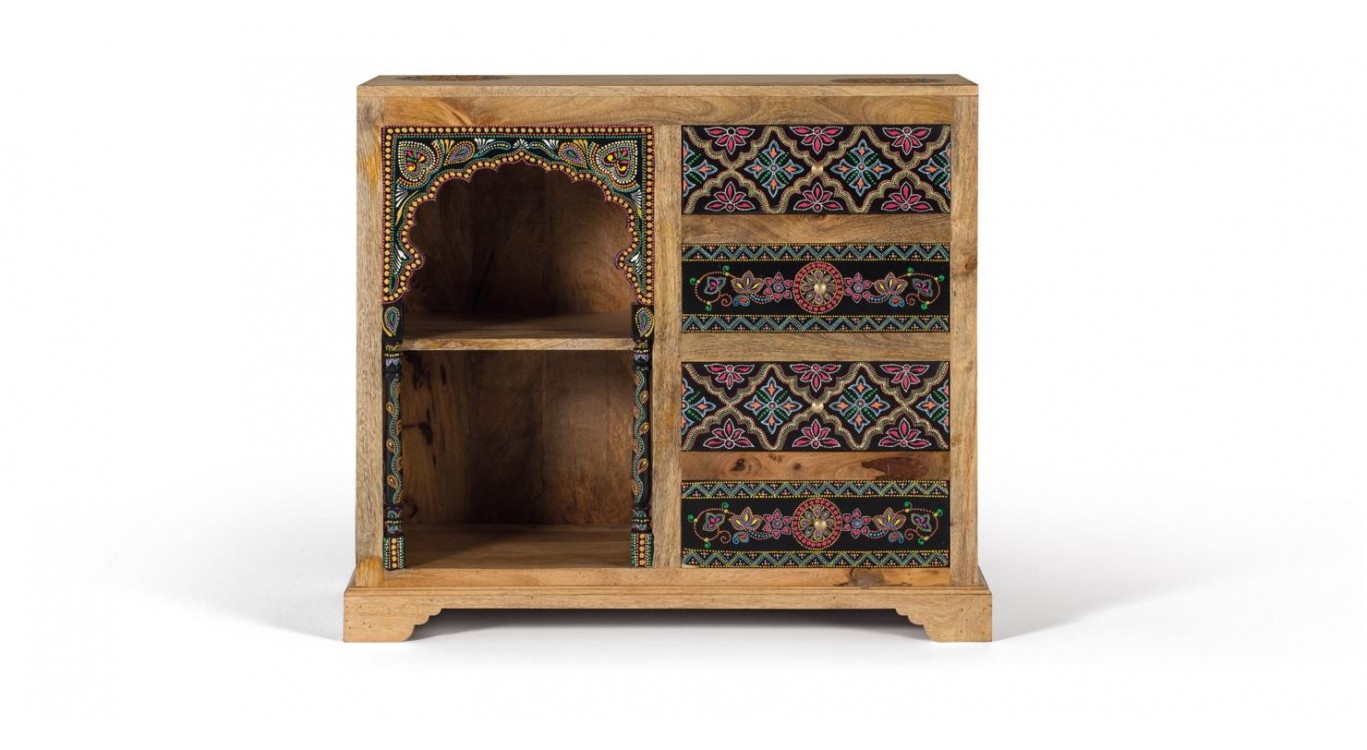 Anrichte mit 4 Schubladen Holz Braun 88x35x79cm