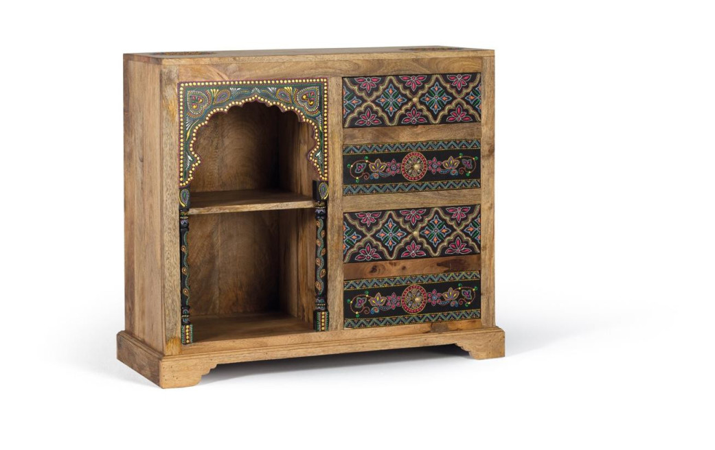 Anrichte mit 4 Schubladen Holz Braun 88x35x79cm
