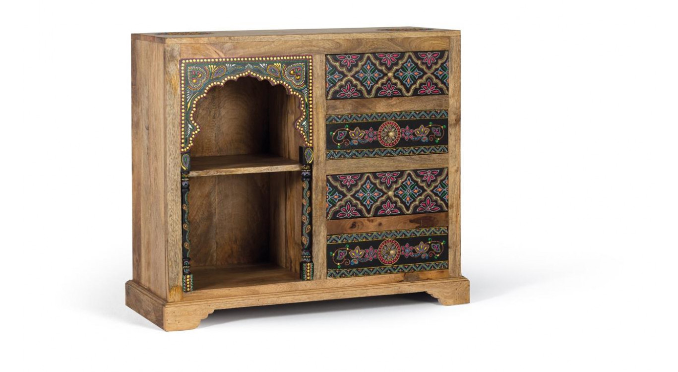 Anrichte mit 4 Schubladen Holz Braun 88x35x79cm