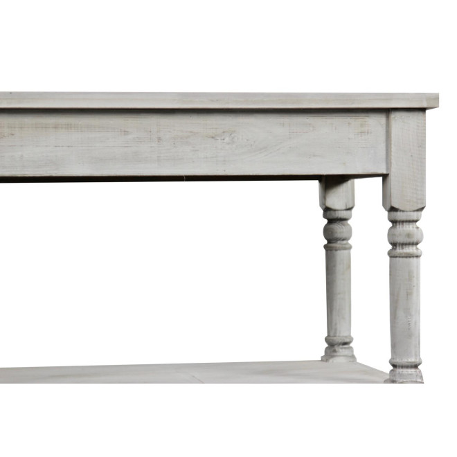 Meuble Console Drapier Bois Cerusé Blanc 162x54x87cm