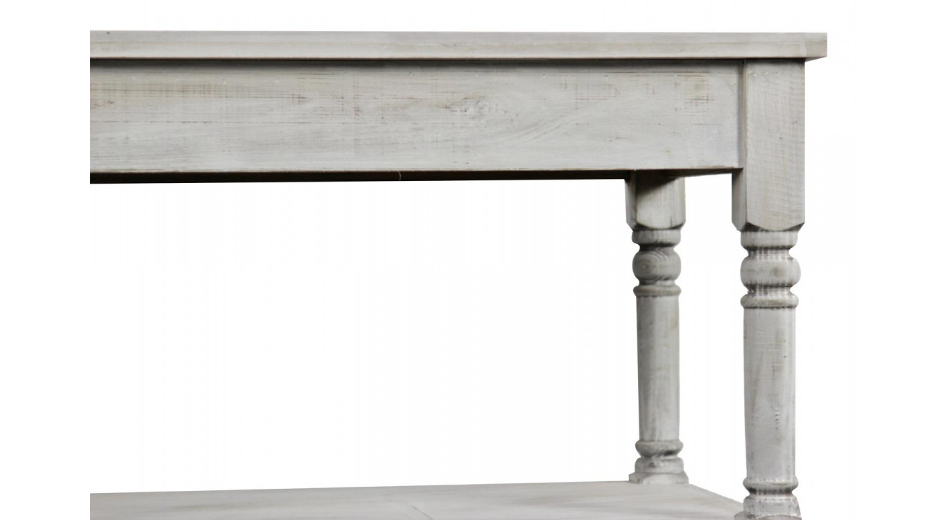 Konsolenmöbel Drapier Holz Cerusé Weiß 162x54x87cm