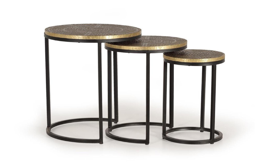 Lot De 3 Sellettes Fer, Bronze Bronze 44x110x49cm