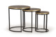 Set di 3 Sellette in ferro bronzo 44x110x49cm