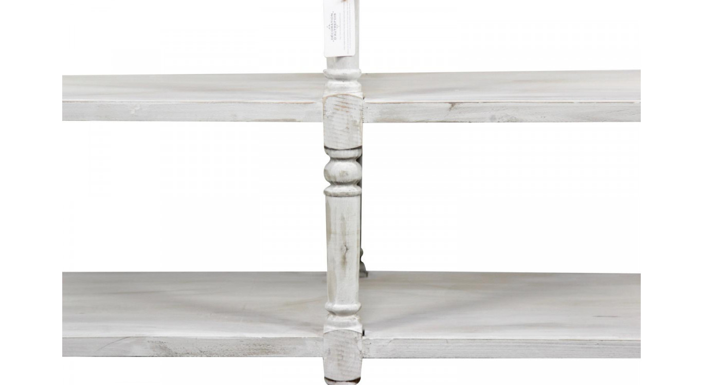Meuble Console Drapier Bois Cerusé Blanc 162x54x87cm