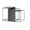 Set di 3 sedute in ferro nero 36x101x50cm