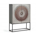 Armario Madera, Hierro Gris 107x40x142cm