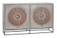 Buffet Bois, Fer Gris 150x40x91cm