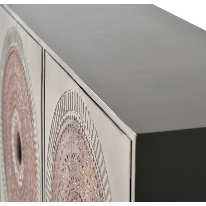 Buffet Bois, Fer Gris 150x40x91cm