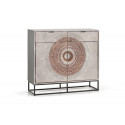 Credenza a 2 cassetti in legno, ferro grigio 100x32x90cm