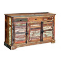 3 Drawer Sideboard Wood, Brown Iron 150x45x90cm