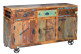 3 Drawer Sideboard Wood, Brown Iron 140x40x86cm