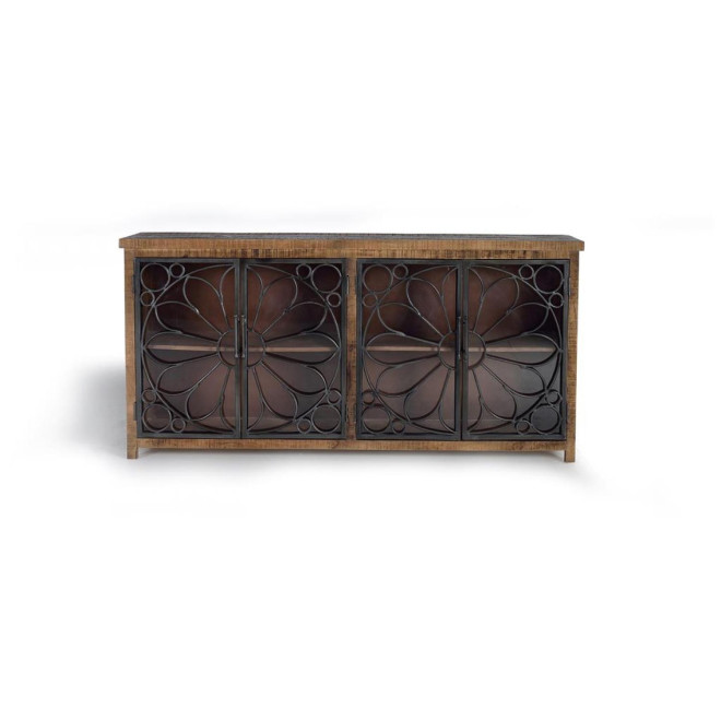 Bahut Bois, Fer Marron 190x40x95cm
