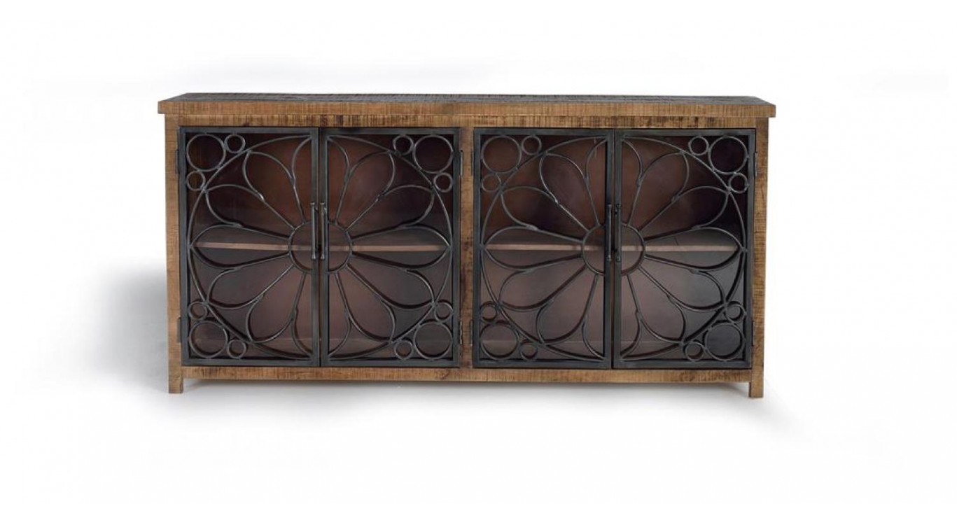 Bahut Bois, Fer Marron 190x40x95cm