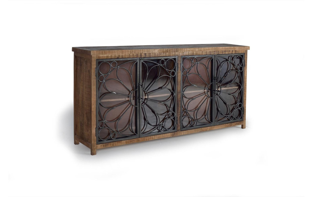 Bahut Bois, Fer Marron 190x40x95cm