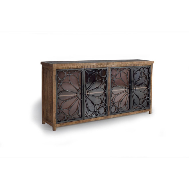 Bahut Bois, Fer Marron 190x40x95cm