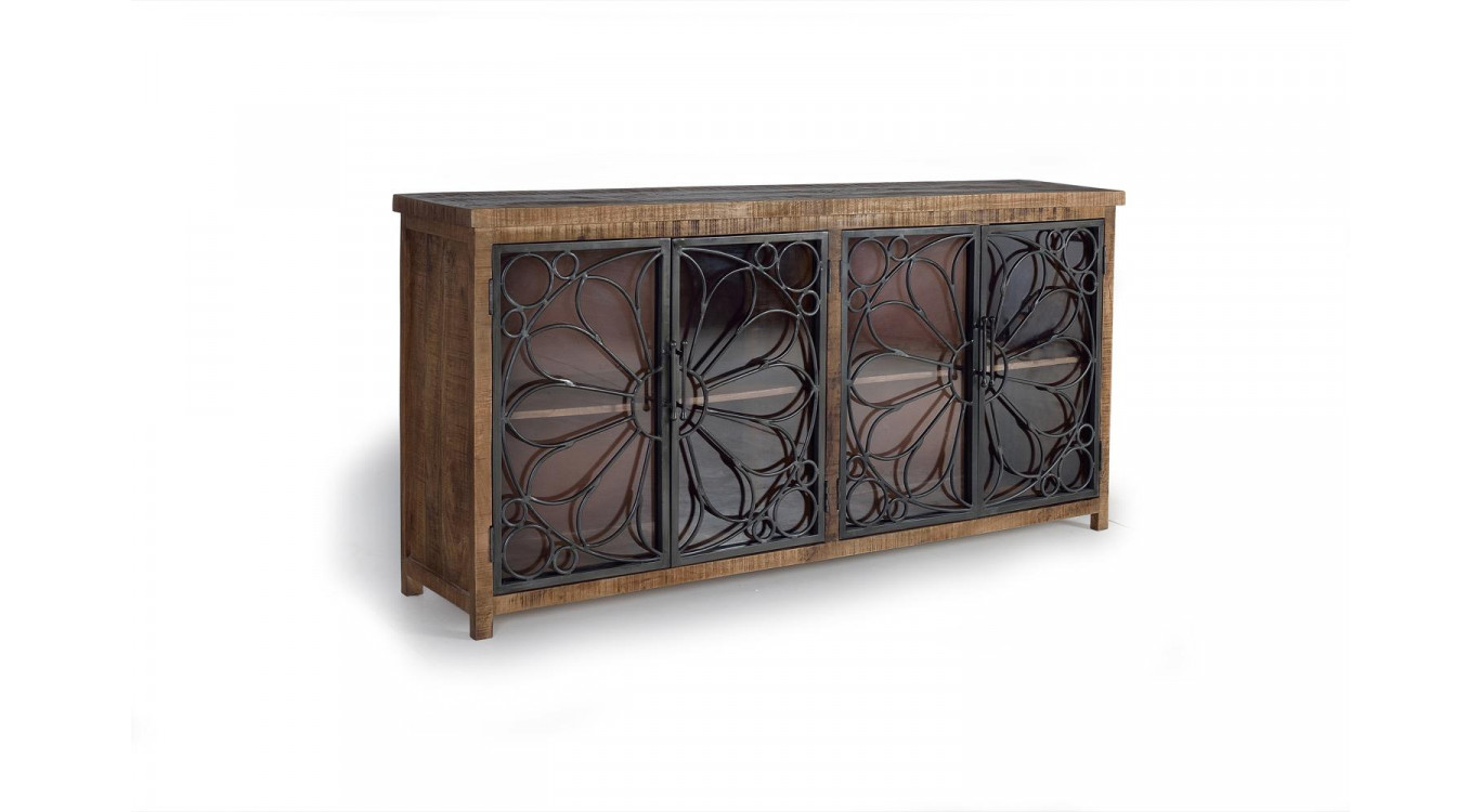Bahut Bois, Fer Marron 190x40x95cm