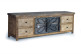 TV-Möbel mit 4 Schubladen Holz, Eisen Braun 170x40x55cm