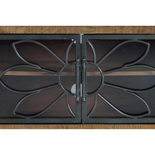 TV-Möbel mit 4 Schubladen Holz, Eisen Braun 170x40x55cm