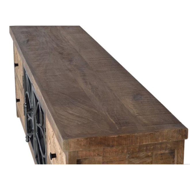 TV-Möbel mit 4 Schubladen Holz, Eisen Braun 170x40x55cm