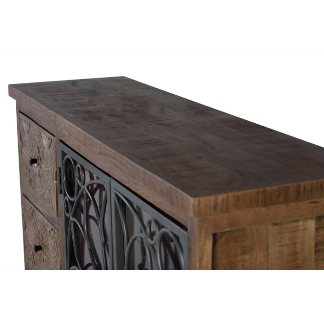 Anrichte mit 3 Schubladen Holz, Eisen Braun 140x40x96cm