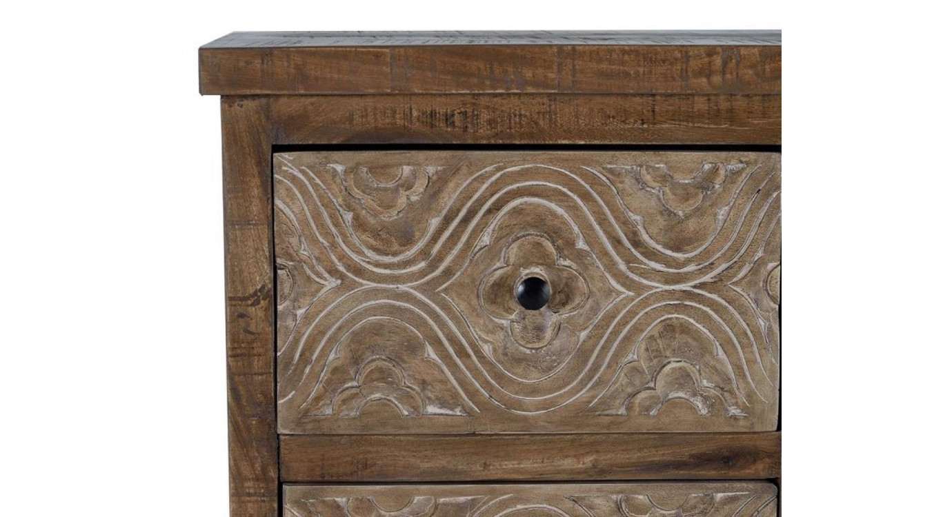 Anrichte mit 3 Schubladen Holz, Eisen Braun 140x40x96cm