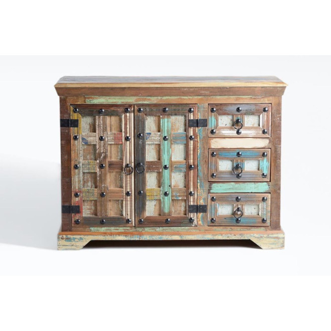 Anrichte mit 3 Schubladen Holz Braun 110x40x80cm