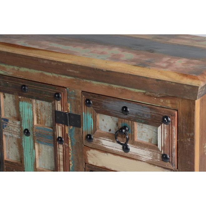 Buffet 3 Tiroirs Bois Marron 110x40x80cm