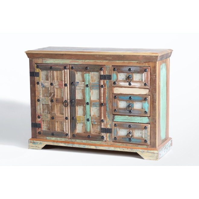 Anrichte mit 3 Schubladen Holz Braun 110x40x80cm