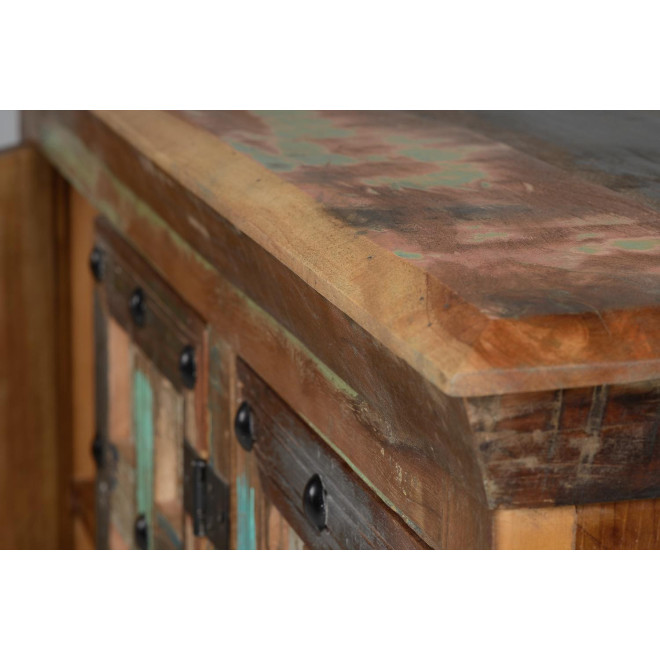 Buffet 3 Tiroirs Bois Marron 110x40x80cm