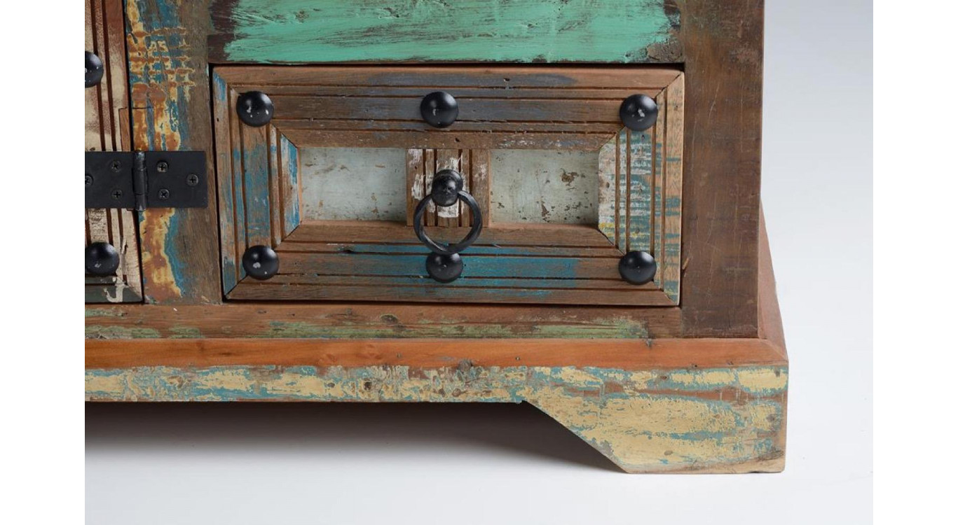 Buffet 3 Tiroirs Bois Marron 110x40x80cm