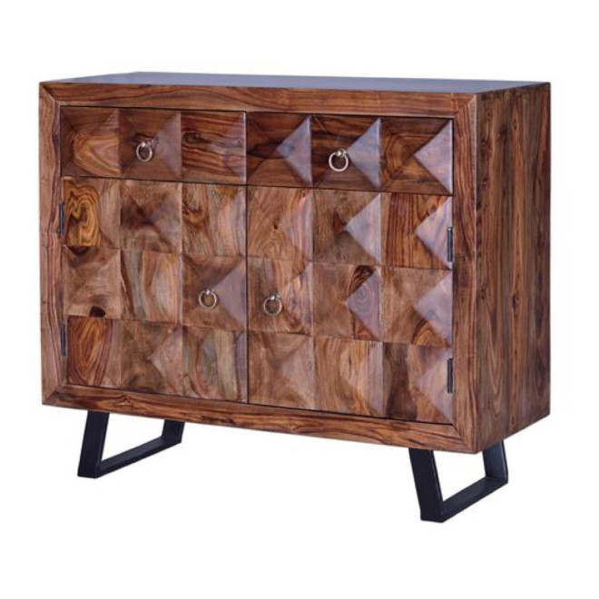 Anrichte mit 2 Schubladen Holz, Eisen Braun 100x40x87cm