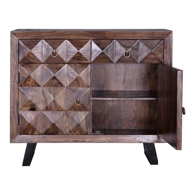 Anrichte mit 2 Schubladen Holz, Eisen Braun 100x40x87cm