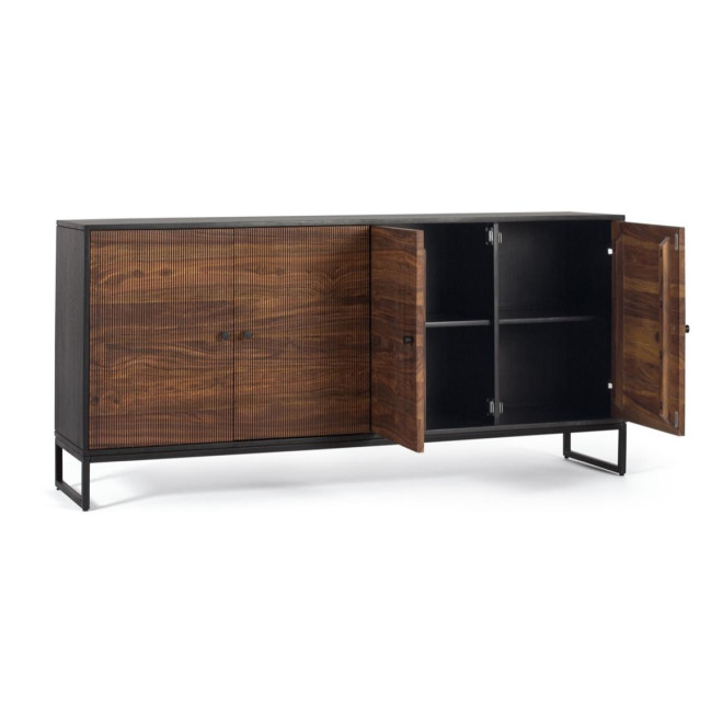 Truhe Holz und Eisen Braun 170x40x80cm