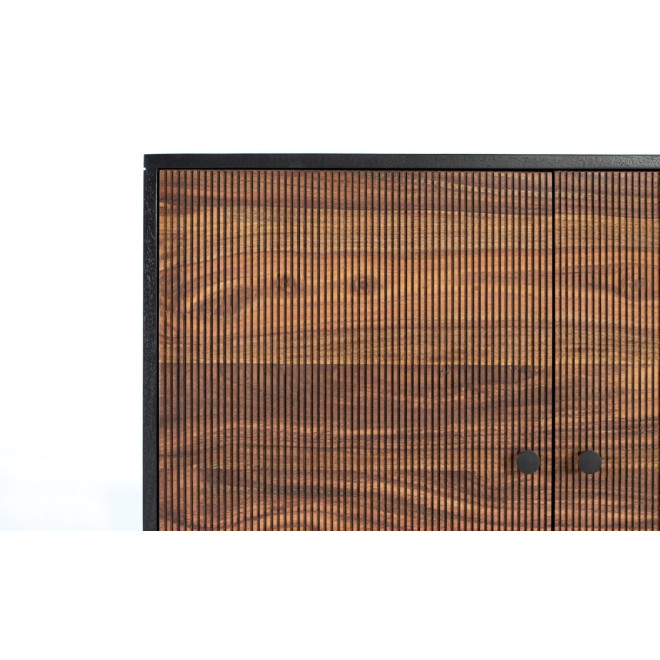 Truhe Holz und Eisen Braun 170x40x80cm