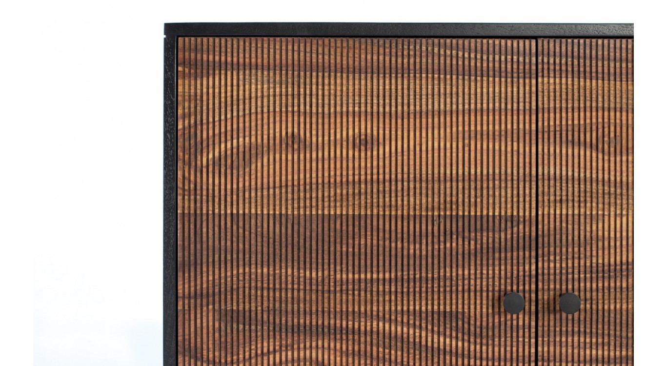 Truhe Holz und Eisen Braun 170x40x80cm
