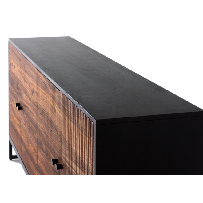 Truhe Holz und Eisen Braun 170x40x80cm