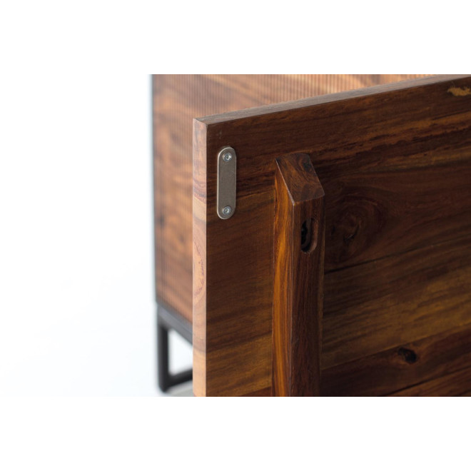 Truhe Holz und Eisen Braun 170x40x80cm