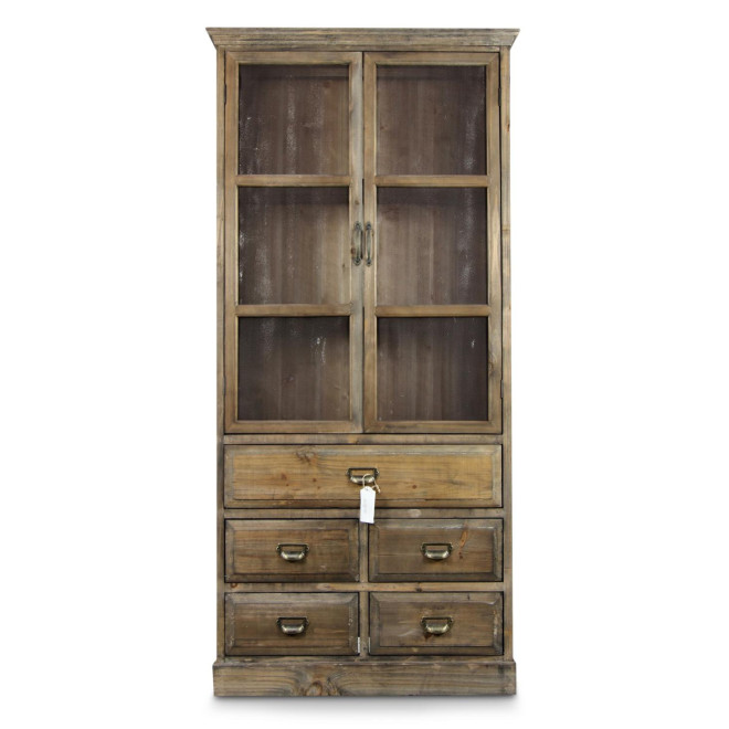 Buffet Vaisselier Rangement Holz 5 Schubladen 81x35x169cm