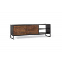 Soporte de TV de madera y hierro marrón 150x40x50cm
