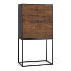 Schrank aus Holz und Eisen Braun 80x45x150cm