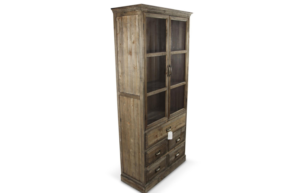 Buffet Vaisselier Rangement Holz 5 Schubladen 81x35x169cm